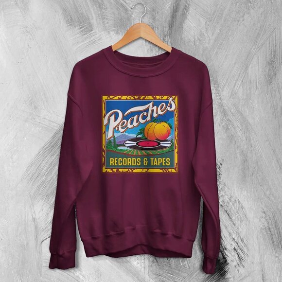 Peaches Records Tapes Retro 70s Music Label Fan Gift Graphic Sweatshirt 166 - Picture 1 of 5
